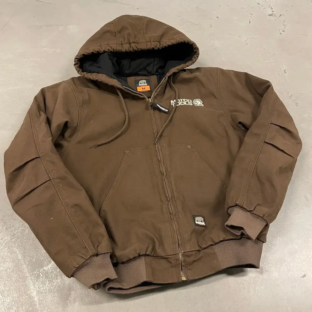 vintage y2k berne canvas hooded work jacket